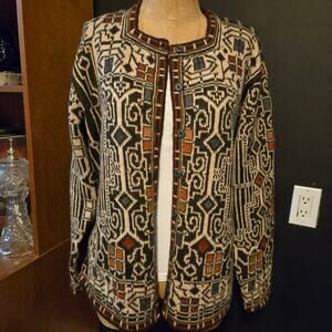 vintage Intiwara 100% Alpaca Button-Up Cardigan Sweater Size large